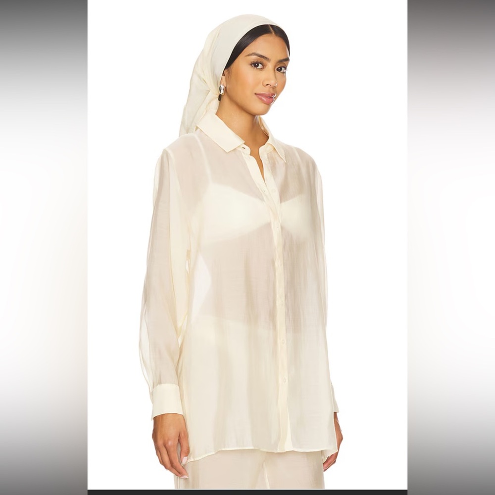 Price firm NWT EAVES Top in Butter Yellow w/ Scarf 🧣 - Picture 3 of 8